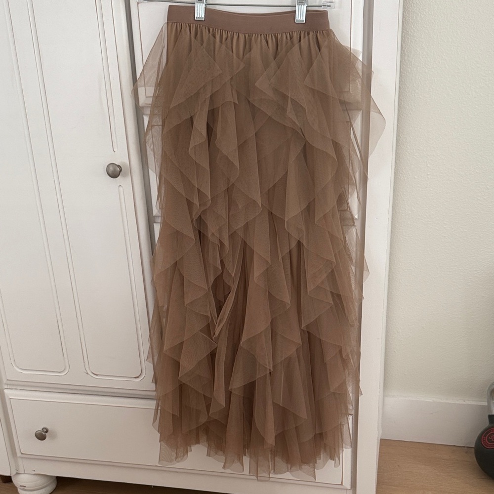 Vintage Brown Layered Skirt